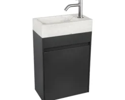 Differnz Handwaschbecken Hura L 40 x 22 cm Marmor weiß