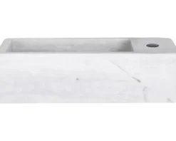 Differnz Handwaschbecken Hura L 40 x 22 cm Marmor weiß
