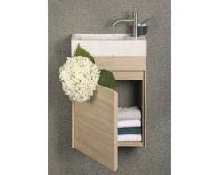 Differnz Handwaschbecken Hura L 40 x 22 cm Marmor weiß