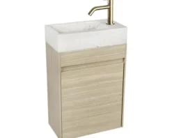 Differnz Handwaschbecken Hura L 40 x 22 cm Marmor weiß