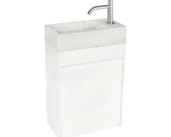 Differnz Handwaschbecken Hura L 40 x 22 cm Marmor weiß