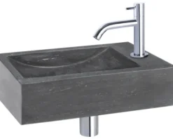 Differnz Handwaschbecken Hura L 40 x 22 cm Naturstein grau