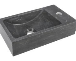 Differnz Handwaschbecken Hura L 40 x 22 cm Naturstein grau