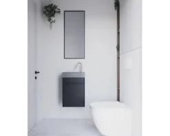 Differnz Handwaschbecken Hura L 40 x 22 cm Naturstein grau