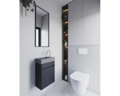 Differnz Handwaschbecken Hura L 40 x 22 cm Naturstein grau