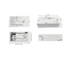 Differnz Handwaschbecken Hura L 40 x 22 cm weiß matt 38.005.77