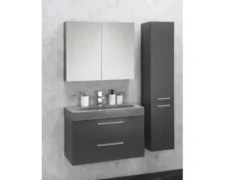 Differnz Hochschrank Somero BxHxT 30 x 150 x 25 cm anthrazit links/rechts montierbar