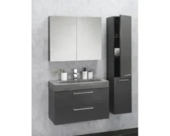 Differnz Hochschrank Somero BxHxT 30 x 150 x 25 cm anthrazit links/rechts montierbar
