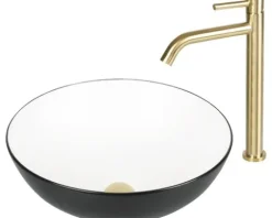 Differnz Waschtischarmatur für Aufsatzwaschbecken gold matt 30.414.14