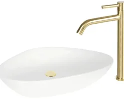 Differnz Waschtischarmatur für Aufsatzwaschbecken gold matt 30.414.14