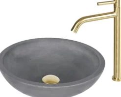Differnz Waschtischarmatur für Aufsatzwaschbecken gold matt 30.414.14