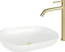 Differnz Waschtischarmatur für Aufsatzwaschbecken gold matt 30.414.14