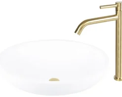 Differnz Waschtischarmatur für Aufsatzwaschbecken gold matt 30.414.14