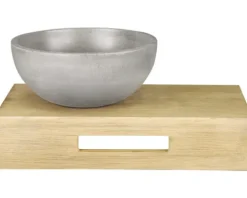 Differnz Waschtisch-Set HURA L Waschbecken 28 cm Beton und Ablage 40 cm in Eiche 38.006.18