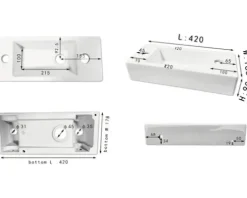Differnz Waschtisch-Set 40 x 18 cm weiß / chrom glänzend 38.005.93