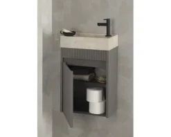 Differnz Waschtischunterschrank HURA L BxHxT 39,5 x 52 x 21,5 cm Frontfarbe grau matt 38.006.31