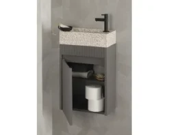 Differnz Waschtischunterschrank HURA L BxHxT 39,5 x 52 x 21,5 cm Frontfarbe grau matt 38.006.31
