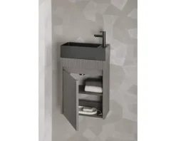 Differnz Waschtischunterschrank HURA L BxHxT 39,5 x 52 x 21,5 cm Frontfarbe grau matt 38.006.31