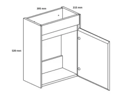 Differnz Waschtischunterschrank HURA L BxHxT 40 x 52 x 21,5 cm Frontfarbe grün Türanschlag links oder rechts