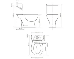 Differnz WC-Kombination Set WC Tiefspüler mit Spülrand weiß glänzend mit WC-Sitz 38.500.01