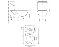 Differnz WC-Kombination Set WC Tiefspüler mit Spülrand weiß glänzend mit WC-Sitz 38.500.02