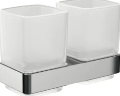 Doppelglashalter Emco Loft chrom/Kristallglas satiniert 052500100