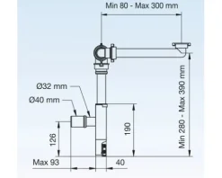 Doppelsiphon 1 1/4" für Jungborn SEDICI/QUATTRO raumsparend 44011