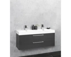 Doppelwaschbecken mit Unterschrank Differnz SOMERO BxHxT 120x54x38 cm Frontfarbe anthrazit 36.104.81
