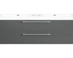 Doppelwaschbecken mit Unterschrank Differnz SOMERO BxHxT 120x54x38 cm Frontfarbe anthrazit 36.104.81