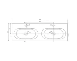 Doppelwaschbecken mit Unterschrank Differnz SOMERO BxHxT 120x54x38 cm Frontfarbe anthrazit 36.104.81