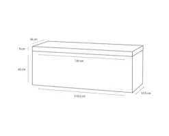 Doppelwaschbecken mit Unterschrank Differnz SOMERO BxHxT 120x57x38 cm Frontfarbe weiss hochglanz 36.104.88