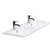 Doppelwaschbecken mit Unterschrank Sanox FROZEN 3D BxHxT 121x42x46 cm Frontfarbe french oak 75740463