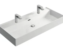 Doppelwaschbecken mit Unterschrank Sanox MAXX XL BxHxT 101x73x45.5 cm Frontfarbe weiss 81735501