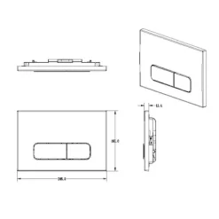Drückerplatte Schwarz Matt Kompatibel zu Geberit Duofix Sigma / Delta 2 Mengenspülung