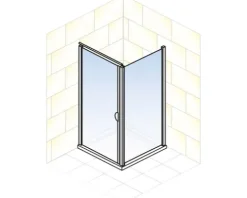 Drehtür inkl. Seitenwand SCHULTE Sunny ExpressPlus 80x80 cm Klarglas Profilfarbe aluminium inkl. Duschwanne