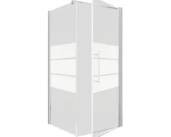 Drehtür inkl. Seitenwand Schulte Galaxy 90x90 cm Anschlag rechts Dekor Depoli Light Profilfarbe aluminium