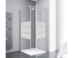 Drehtür inkl. Seitenwand Schulte Galaxy 90x90 cm Anschlag rechts Dekor Depoli Light Profilfarbe aluminium