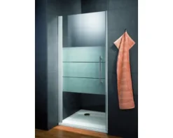 Drehtür in Nische Schulte Galaxy Breite 80 cm Dekor Depoli Light Profilfarbe aluminium