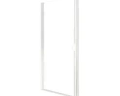 Drehtür in Nische Schulte Lugano 80 cm Klarglas Profilfarbe alpinweiß
