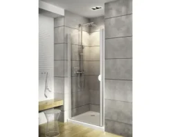 Drehtür in Nische Schulte Lugano 90 cm Klarglas Profilfarbe aluminium