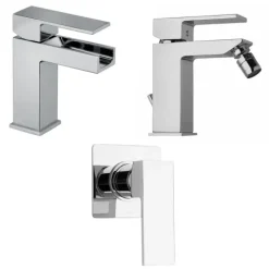 Dreiteiliges Bad-Armaturen-Set, inklusive Einbaukörper für die Dusche | Infinity