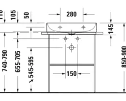 DURAVIT Möbelwaschtisch DuraSquare 60 x 40 cm weiß glänzend 2356600041