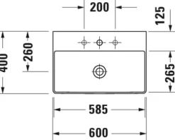 DURAVIT Möbelwaschtisch DuraSquare 60 x 40 cm weiß glänzend 2356600041
