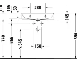 DURAVIT Möbelwaschtisch DuraSquare 60 x 40 cm weiß glänzend 2356600041