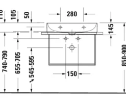 DURAVIT Möbelwaschtisch DuraSquare 60 x 40 cm weiß glänzend 2356600041