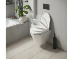 DURAVIT Wand-WC Set D-Code Tiefspüler spülrandlos weiß glänzend mit WC-Sitz mit Absenkautomatik und leicht abnehmbar 49030900B2