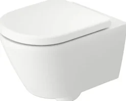 DURAVIT Wand-WC Set D-Code Tiefspüler spülrandlos weiß glänzend mit WC-Sitz mit Absenkautomatik und leicht abnehmbar 49030900B2