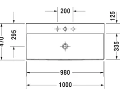 DURAVIT Aufsatzwaschbecken DuraSquare 60 x 47 cm weiß glänzend mit nicht verschließbarem Ablaufventil 2353600071