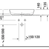 DURAVIT Aufsatzwaschbecken Luv 60 x 40 cm weiß glänzend mit nicht verschließbarem Ablaufventil 0379600000