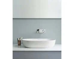 DURAVIT Aufsatzwaschbecken Luv 60 x 40 cm weiß glänzend mit nicht verschließbarem Ablaufventil 0379600000
